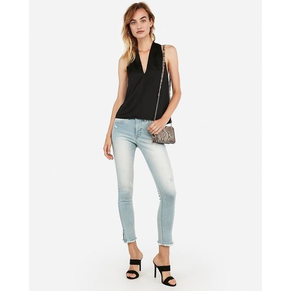 Express Tops - NWT Express Deep V Halter Neck Tank XS
